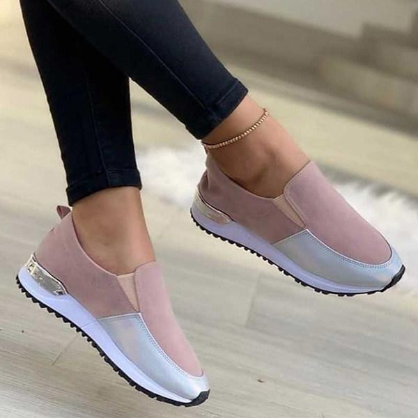 Women's Casual Patchwork Color Flat Sneakers