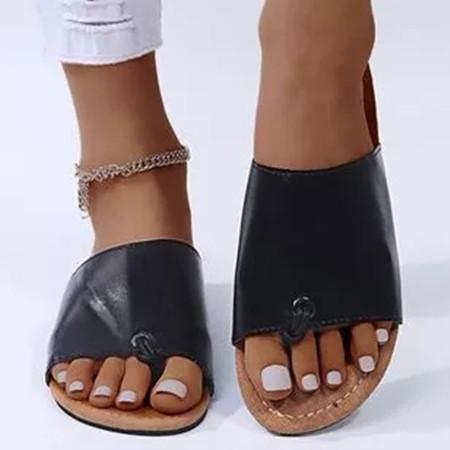 Women's Round Toe Flip-Flops Flat Heel Slippers