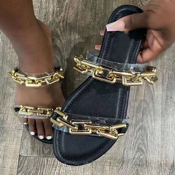Women's Fashion Chain Flat Slippers
