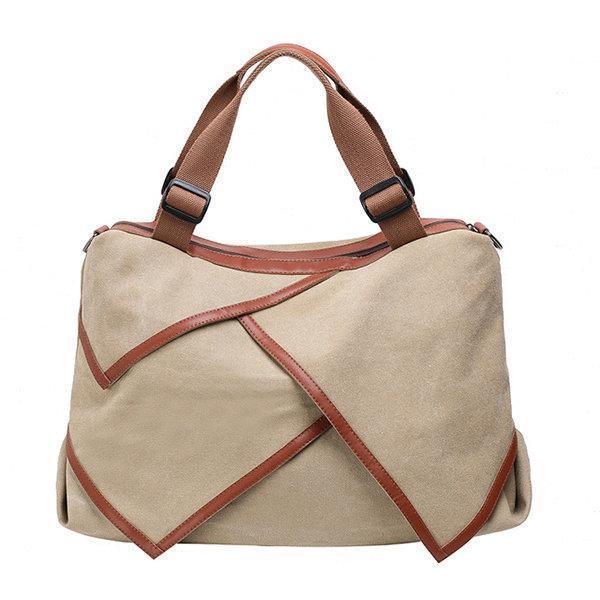 Canvas Large Capacity tote bag Patchwork Leisure Crossbody Bag