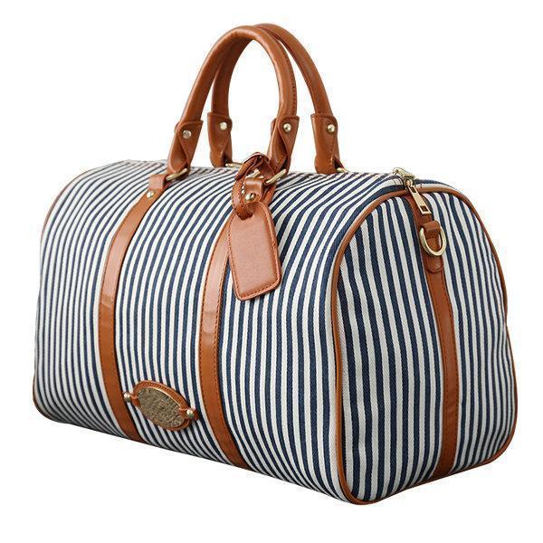 Canvas Stripe Large Capacity High-end Luggage Storage Bag Travel Bag