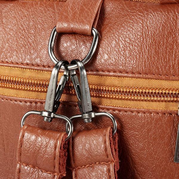 Faux Leather Handbag Travel Backpack Double Layer Crossbody Bag
