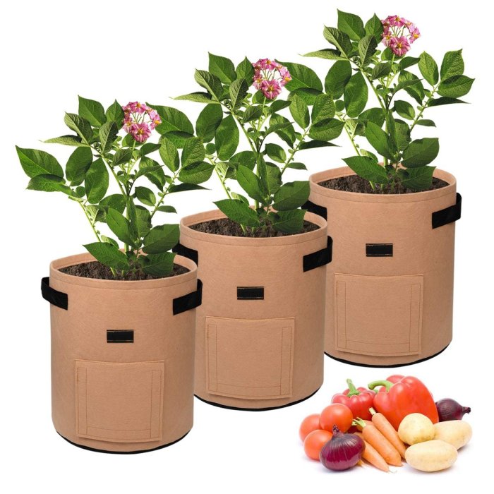 Tomatoes Potato Grow Bag Fruits Vegetables Planter Pots Breathable Nonwoven Cloth with Strap Handles