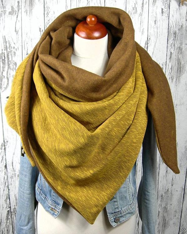 Women Solid Color Scarf Shawl Wrap Multi-purpose Neck Wrap Yellow Scarf