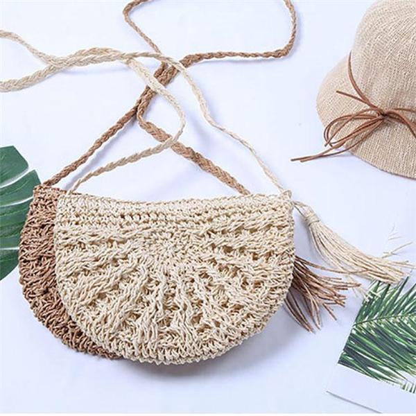 Summer Travel Vacation Cute Fringe Woven Bag