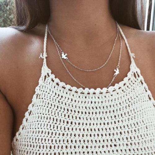 Double Chain Dove Necklace