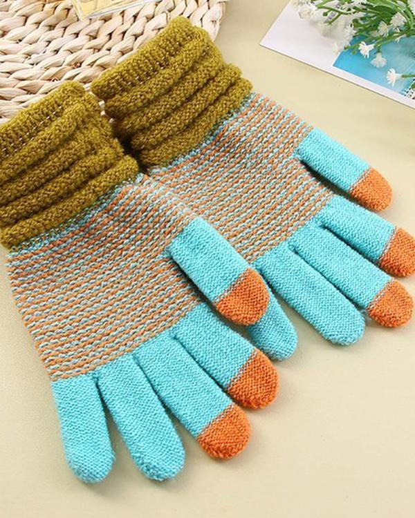 Mobile Phone Touch Screen Warmth Knitted Gloves