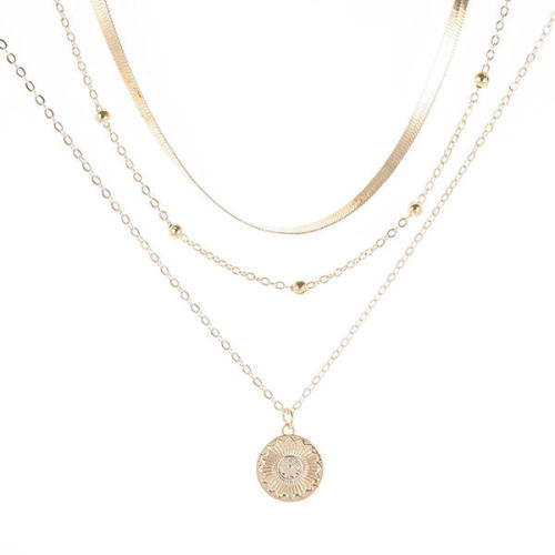 Hottest Layered Alloy With Coin Women's Necklaces 3 PCS