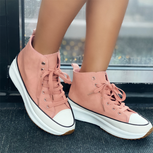 High-Top Lace Up Platform Sole Sneakers