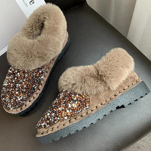 Sequined Snow Boots
