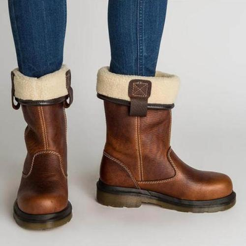 Women's Flat Round Toe Short Boots