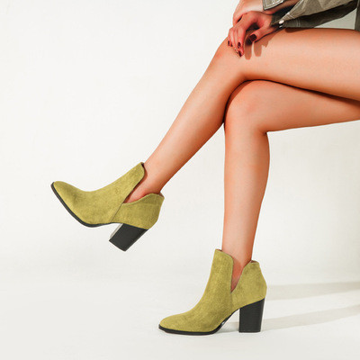 Suede Pointed Toe Slim Boots