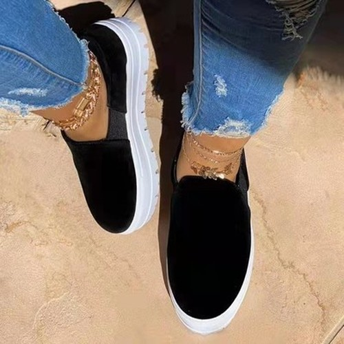 Round Toe Platform Casual Sneakers