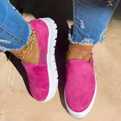 Round Toe Platform Casual Sneakers