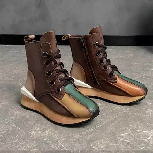 Women's Retro Color Matching Boots