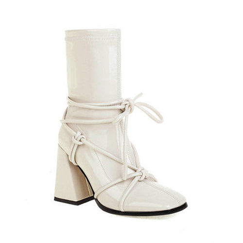 Square Toe Lace-Up Women's Boots