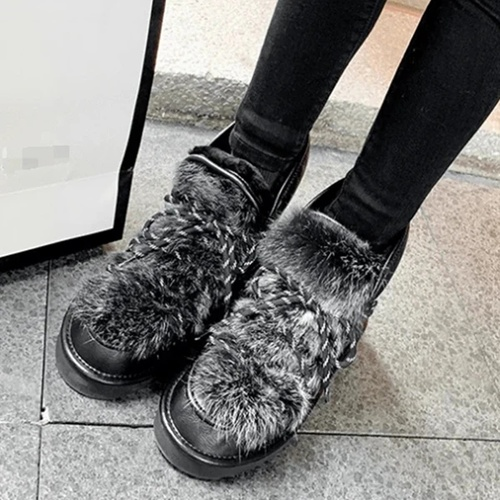 Rabbit Fur Snow Boots