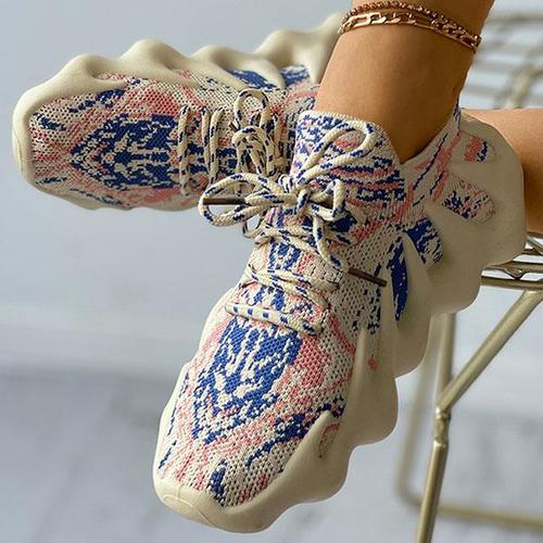 Lace-Up Breathable Muffin Sneakers