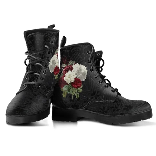 Simple Flower And Leaf Martin Boots
