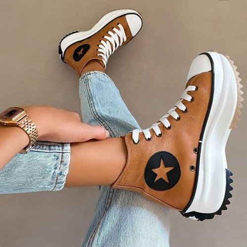 Non-Slip Sole High Top Lace Up Boots