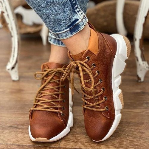 Women Daily Comfy Lace-Up Sneakers