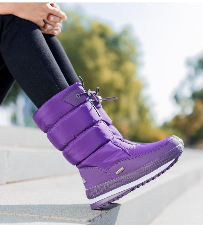 Waterproof Down Mid-Calf Cotton Boots