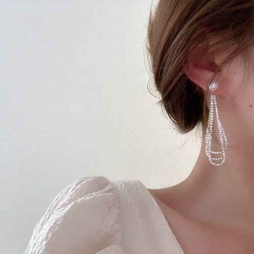 Full Diamond Drop Earrings