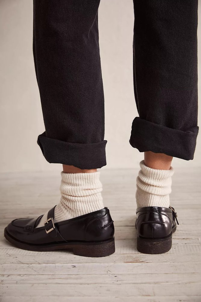 Handmade Leather Retro Flats Cross Straps MJ Loafers