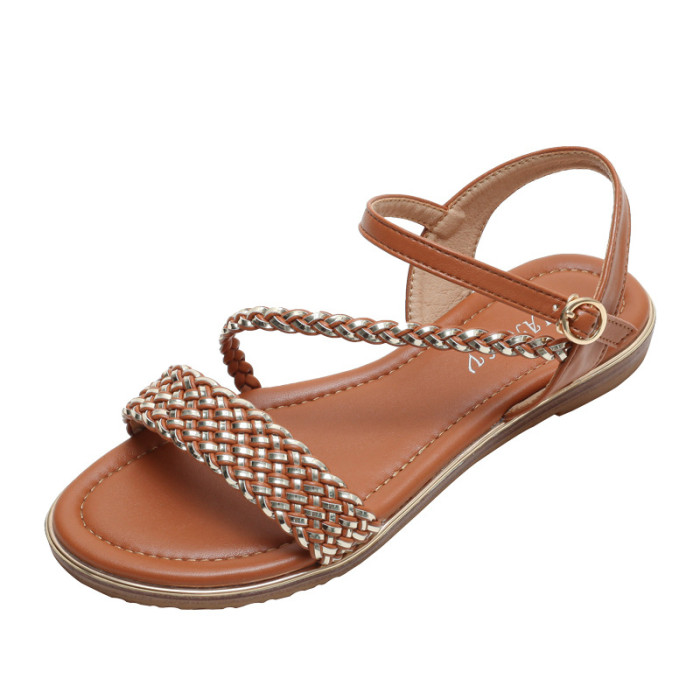 2022 Flat woven fashion sandals-Roman sandals