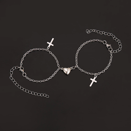 Cross Love Magnet Couple Bracelet