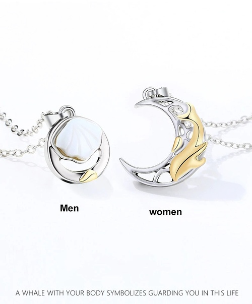 Sun and Moon Magnetic Couple Necklace