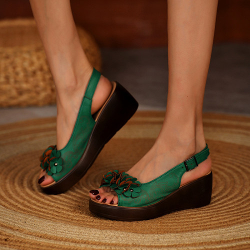 Women Vintage Peop Toe Sandals