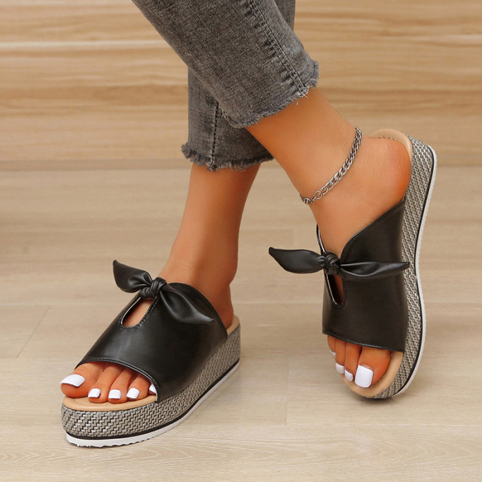 Women Peop Toe Wedge Sandals