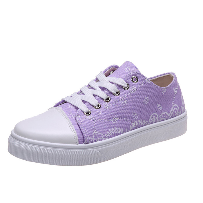 Women's Low-Top Canvas Solid Color Casual Shoes