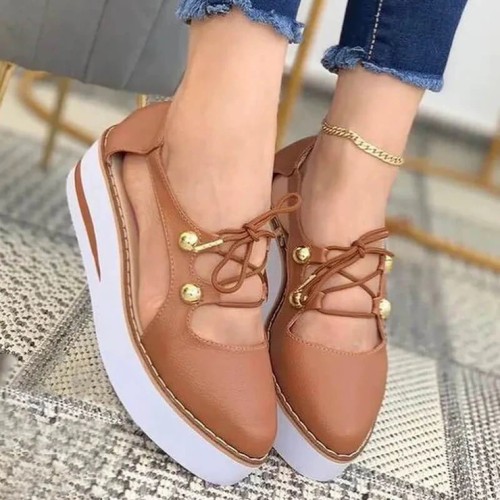 Women's Fashion Casual Daily Hollow-out Lace-up Platform Heel Sandals