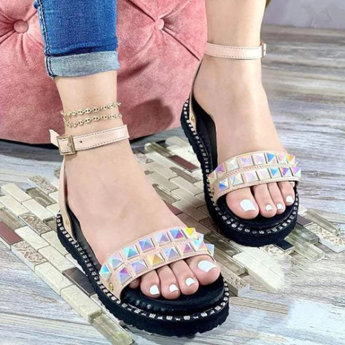 Fashion Studs Flat Sandals