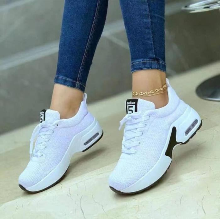 Women's Casual Comfy Mesh Lace-up Sneakers