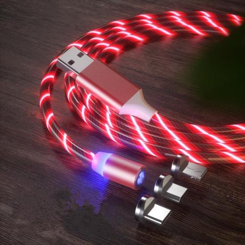 Luminous Magnetic Charging Cable With 3 Plug