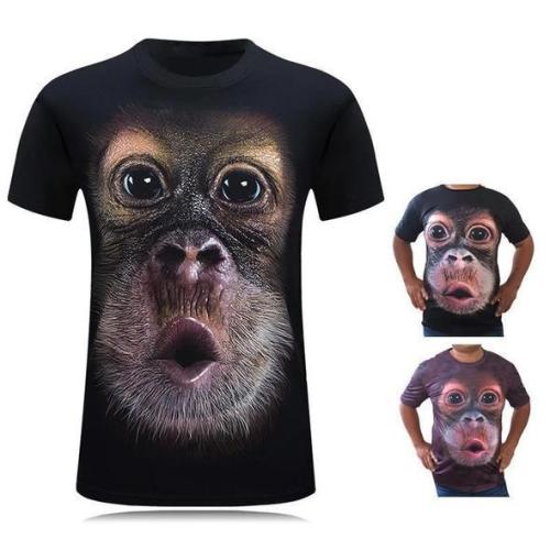 3D Print O-Neck Funny Gorilla T-shirt（Free Shipping）