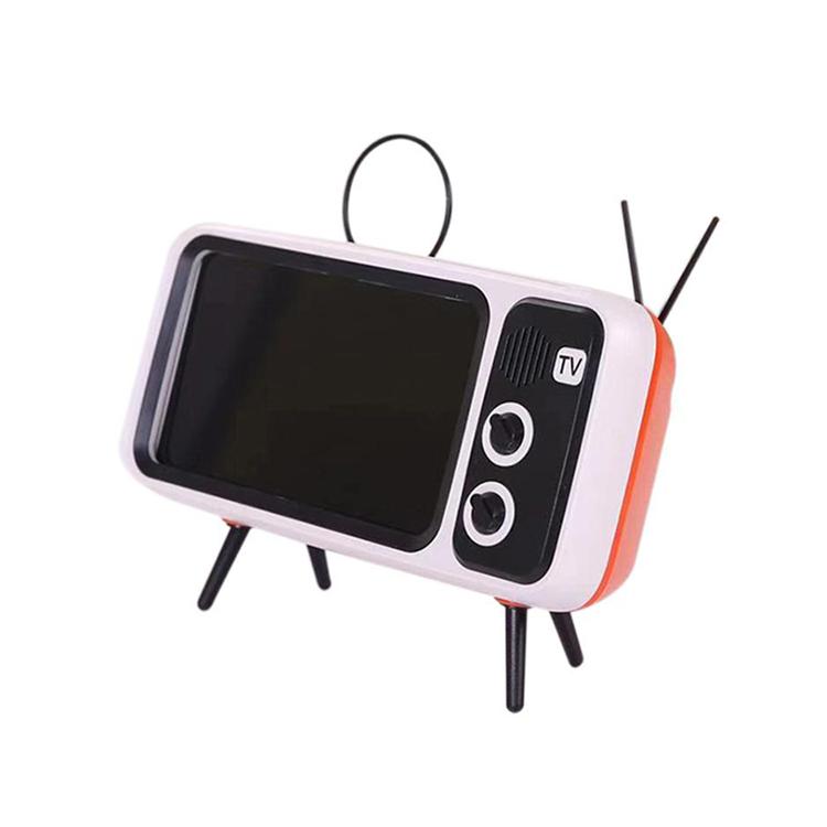 retro tv bluetooth speaker mobile phone holder