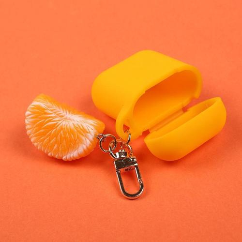 3D Orange Decor Silicone AirPods Case