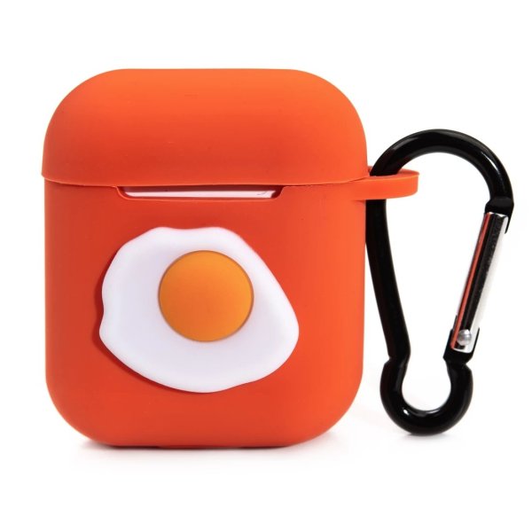Cute Orange Sunny Egg Silicone AirPods Case Cover