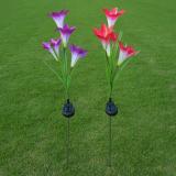 Spring Artificial Lily Solar Garden Stake Lights(1 Pack of 4 Lilies)