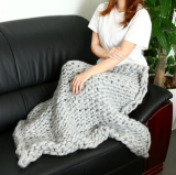 Hand Knit Chunky Knitted Blanket