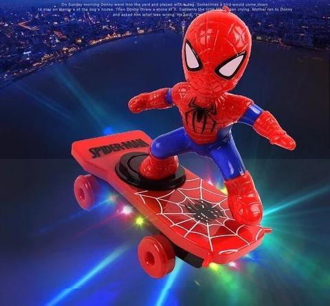 （Halloween promotion) Spiderman Scooter Electric Car Stunt Music led Light Toys