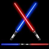 2-in-1 LED Light Up Swords Set FX Double Bladed Dual Sabers