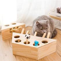 Wooden Solid Whack-A-Mole Game Funny Kitten Puzzle Toy