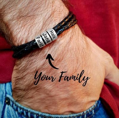 Stainless Steel Bracelet Custom Beaded Bracelet Titanium Steel Leather Bracelet(Personalized)