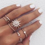 Jewelry-Diamond Star Moon Ring Set