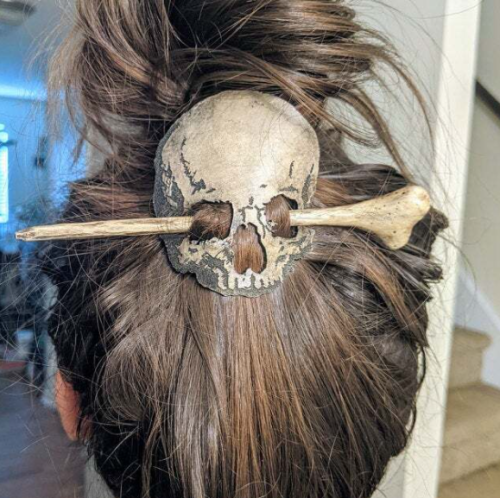 Death Moth/Skull Hair Pin Stick